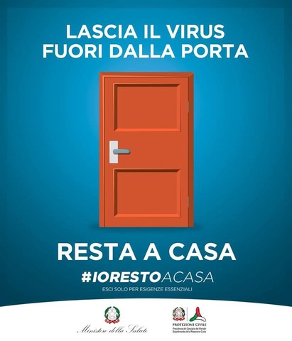 EMERGENZA CORONAVIRUS - NUOVO DPCM IN VIGORE DA MARTEDI’ 10 MARZO - RESTO A CASA