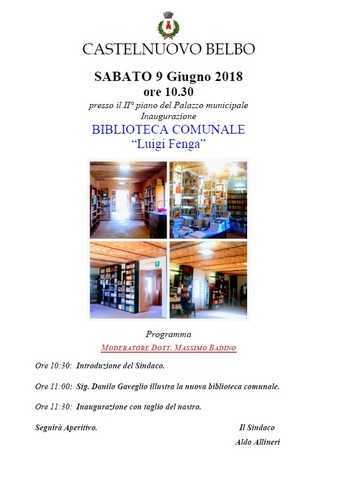 Inaugurazione Biblioteca Comunale oltre 13.000 libri